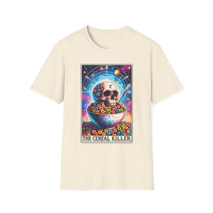dark chocolate t-shirt with cereal killer tarot card bold graphic