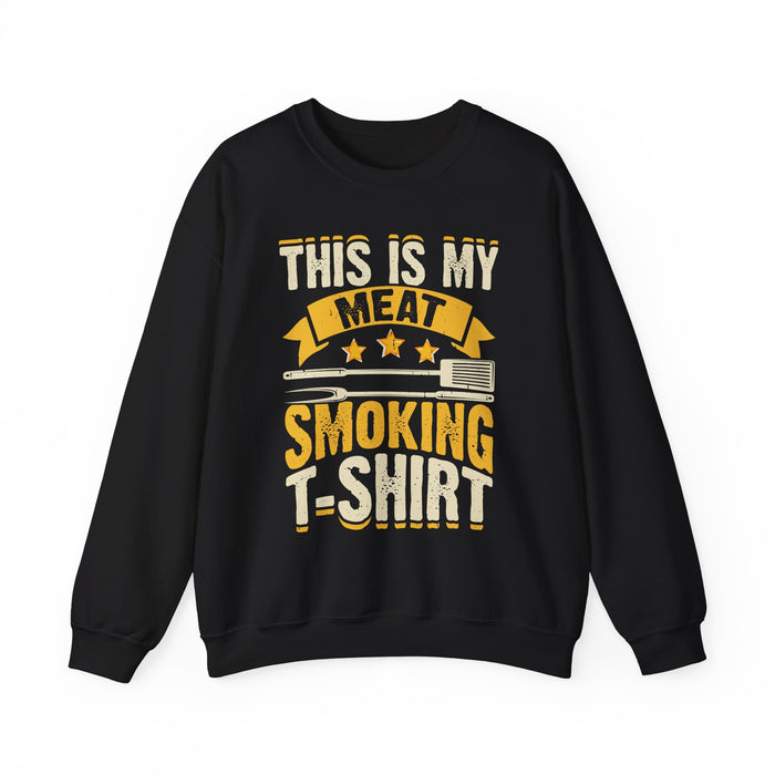 maroon t-shirt with this is my meat smoking bbq slogan print