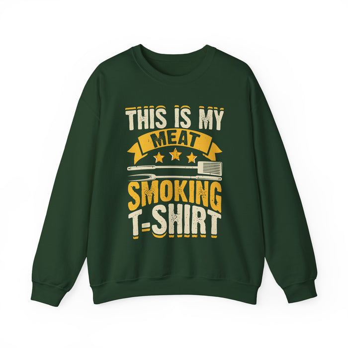 forest green t-shirt with this is my meat smoking funny gift design