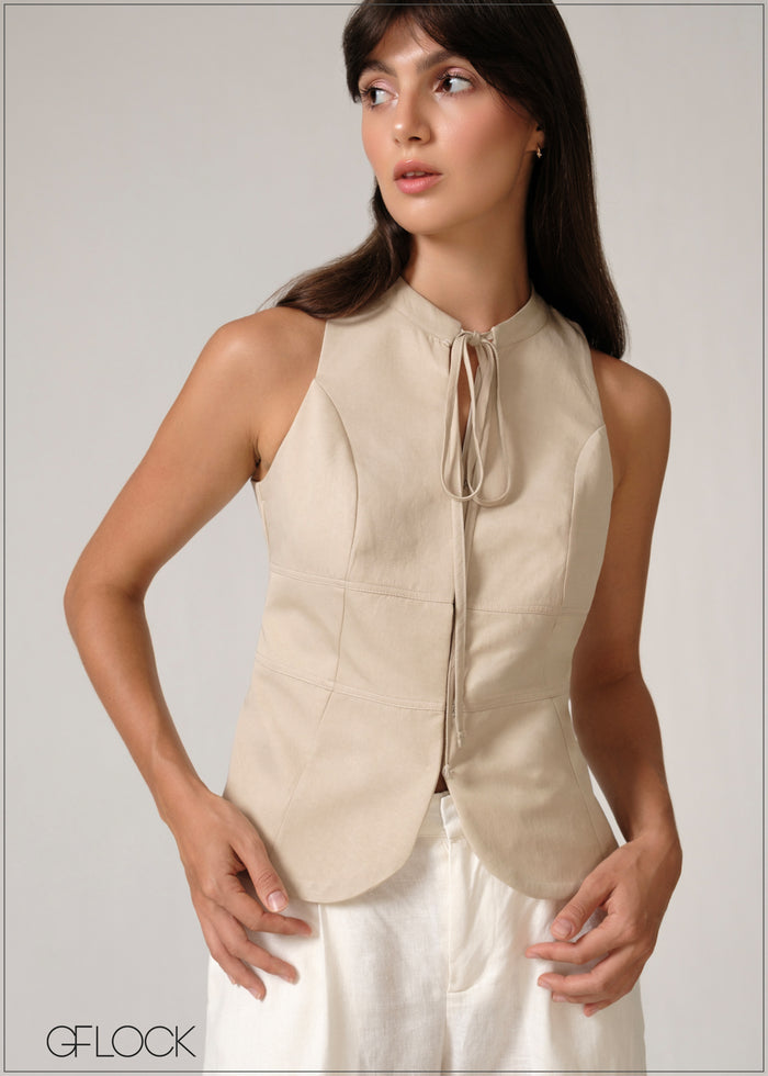 Tie Detail Waistcoat - 250526