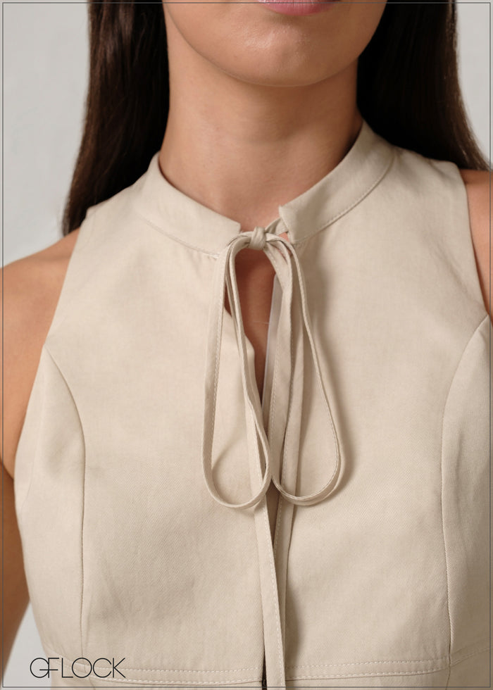 Tie Detail Waistcoat - 250526