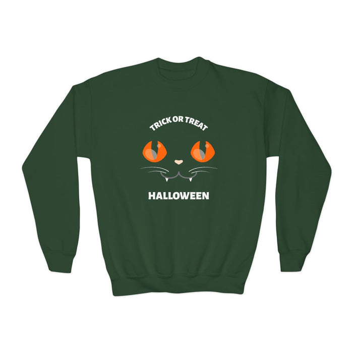 Trick Or Treat Black Cat Kids Halloween Sweatshirt - funny t-shirt by Cheeky Business