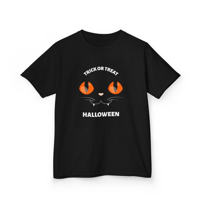 Trick Or Treat Cat Eyes Halloween Kids T-Shirt - funny t-shirt by Cheeky Business