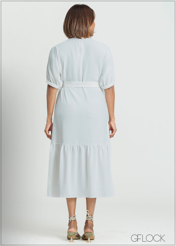 V-Neck Maxi Dress - 090725