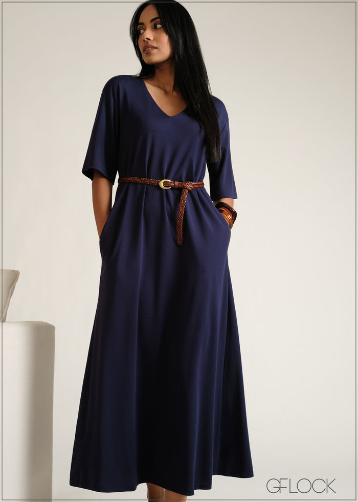 V-Neck Maxi Dress - 230526