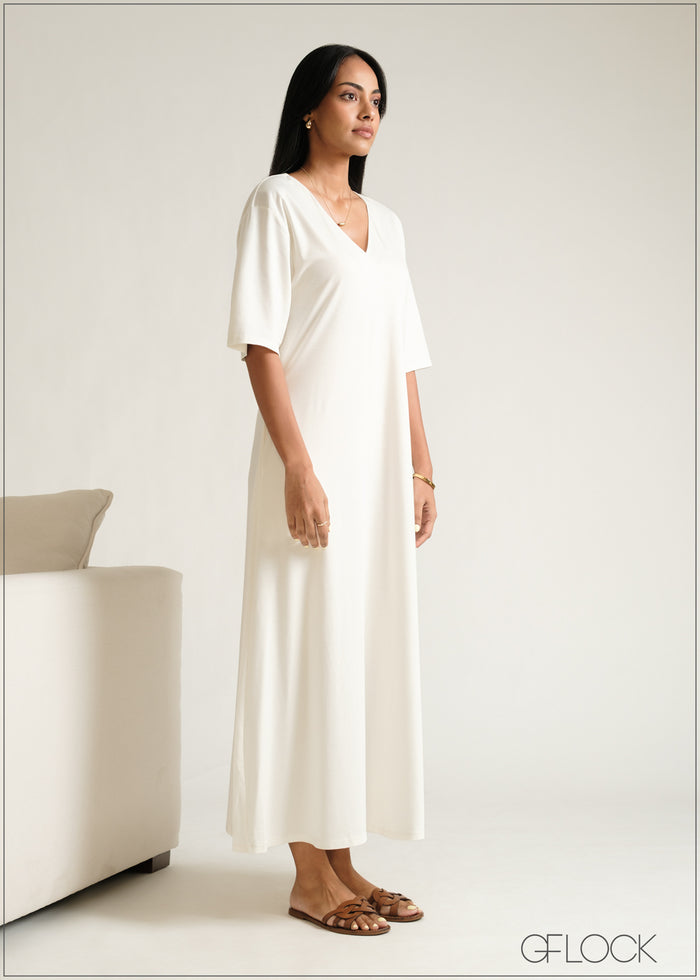 V-Neck Maxi Dress - 230526