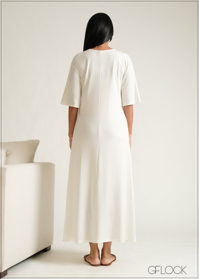 V-Neck Maxi Dress - 230526