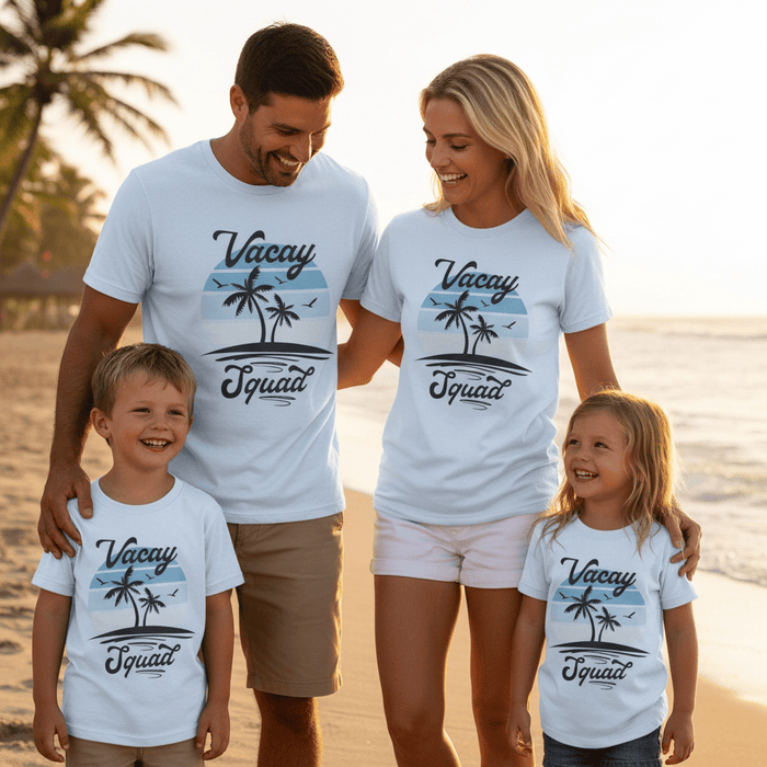 holiday squad t-shirt gift packaging for vacation group gift idea