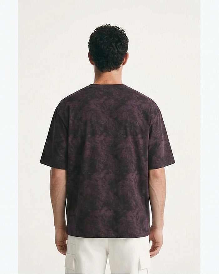 Washed Purple 'ARMY' Graphic Oversized T-Shirt - R216848
