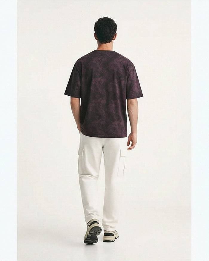 Washed Purple 'ARMY' Graphic Oversized T-Shirt - R216848