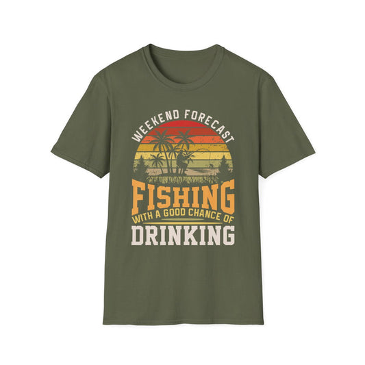 Weekend Forecast Fishing With A Good Chance Of Drinking T-Shirt - funny t-shirt by Cheeky Business
