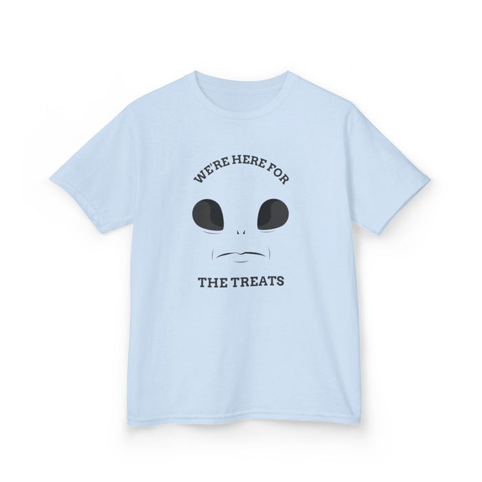 We're Here For The Treats Halloween Kids T-Shirt - funny t-shirt by Cheeky Business