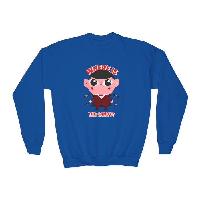 Where Is The Candy Kids Halloween Sweatshirt - funny t-shirt by Cheeky Business