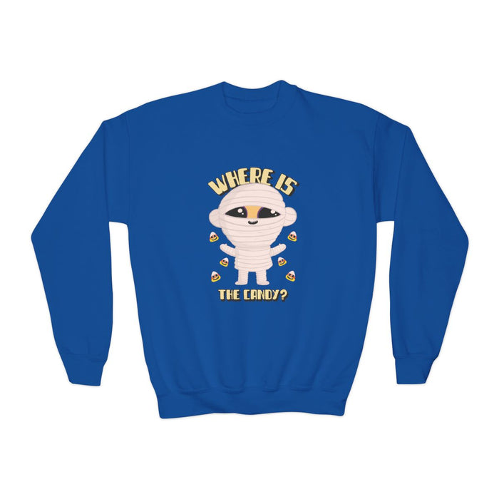 Where Is The Candy Mummy Halloween Sweatshirt - funny t-shirt by Cheeky Business