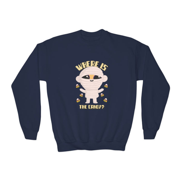 Where Is The Candy Mummy Halloween Sweatshirt - funny t-shirt by Cheeky Business