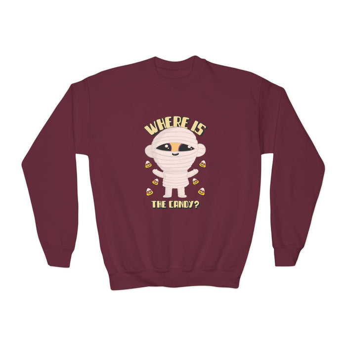 Where Is The Candy Mummy Halloween Sweatshirt - funny t-shirt by Cheeky Business