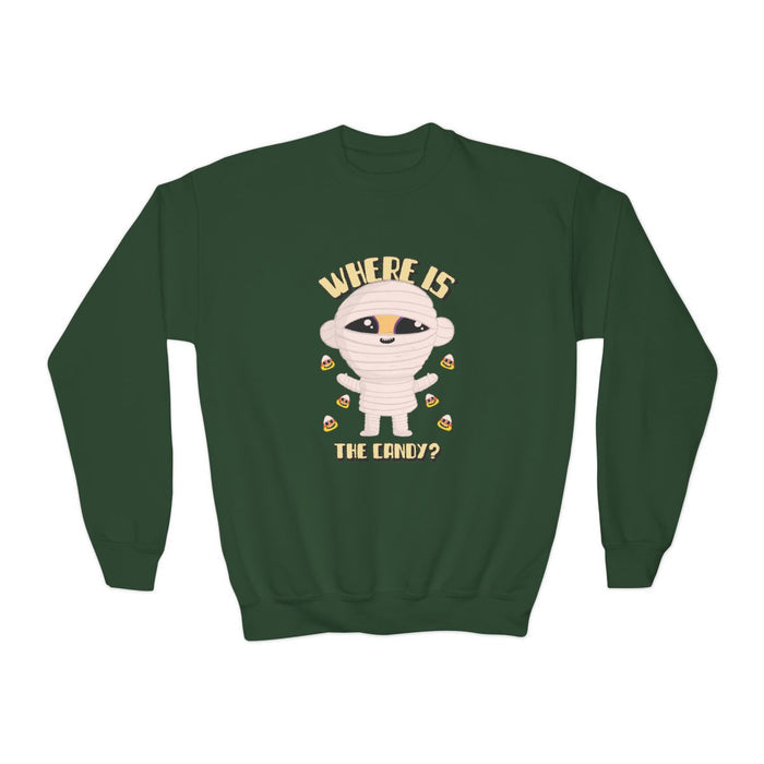 Where Is The Candy Mummy Halloween Sweatshirt - funny t-shirt by Cheeky Business
