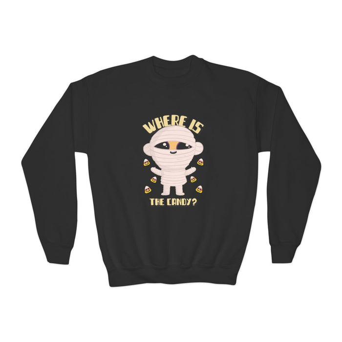 Where Is The Candy Mummy Halloween Sweatshirt - funny t-shirt by Cheeky Business