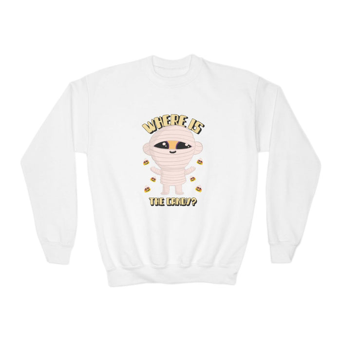 Where Is The Candy Mummy Halloween Sweatshirt - funny t-shirt by Cheeky Business