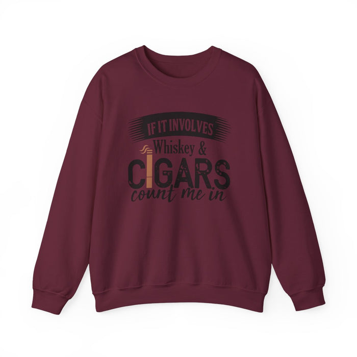 Whiskey and Cigars Sweatshirt - funny sweatshirt by Cheeky Business