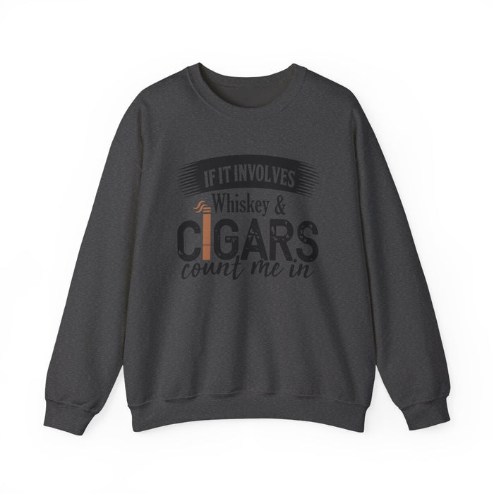 Whiskey and Cigars Sweatshirt - funny sweatshirt by Cheeky Business