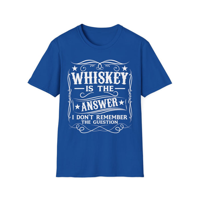 Whiskey Is the Answer T-Shirt - funny t-shirt by Cheeky Business