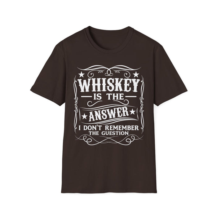 Whiskey Is the Answer T-Shirt - funny t-shirt by Cheeky Business
