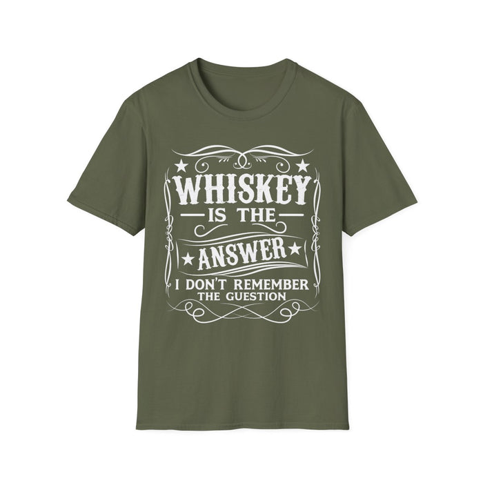 Whiskey Is the Answer T-Shirt - funny t-shirt by Cheeky Business