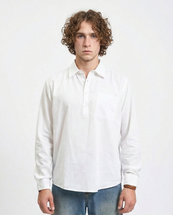 Men's Long Sleeve Shirt - White
