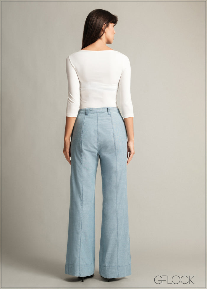 Wide Leg Chambray - Long Length - 150726