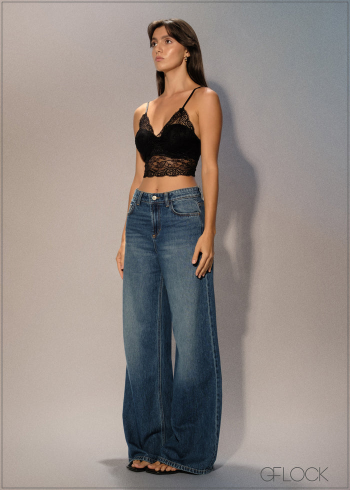 Wide Leg Jean Short Length - women’s jeans alternate view - GFLOCK Sri Lanka