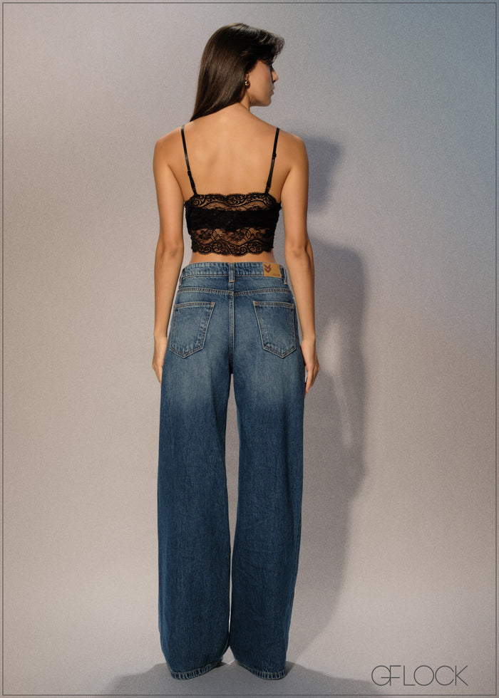 Wide Leg Jean Short Length - women’s jeans alternate view - GFLOCK Sri Lanka