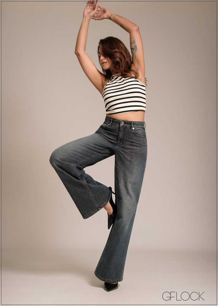 Wide Leg Jean - Short Length - 241225D