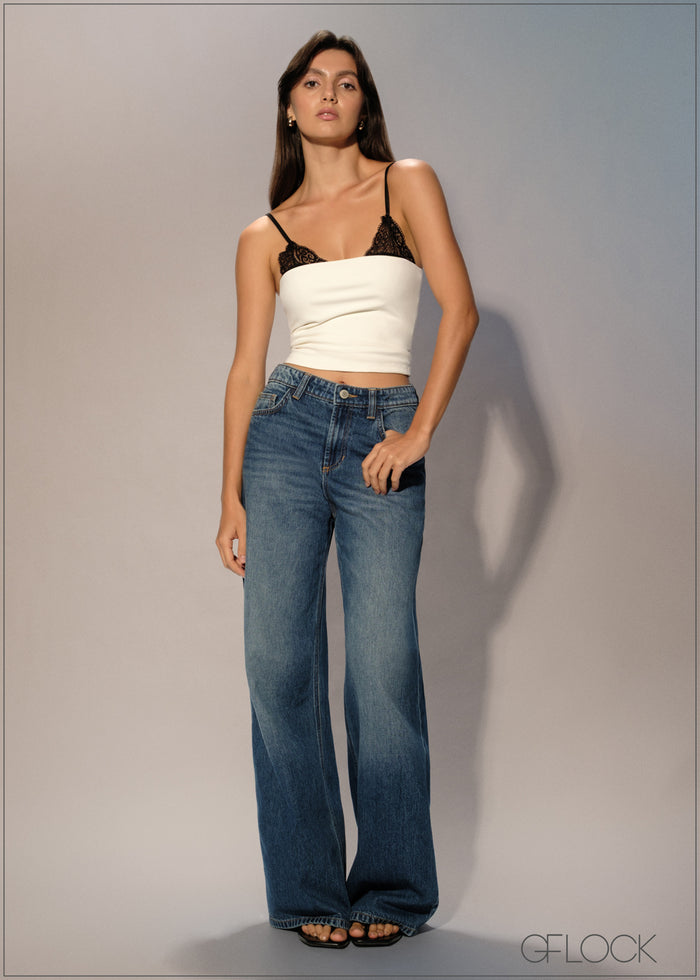 Wide Leg Jean Short Length - women’s jeans alternate view - GFLOCK Sri Lanka