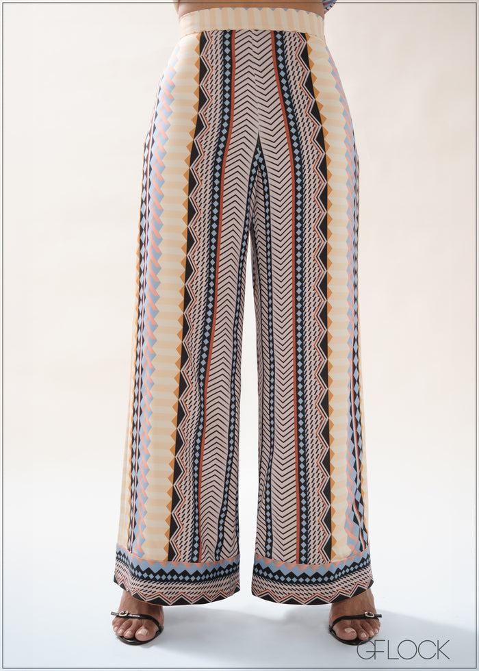 Wide Leg Printed Pant - 090426