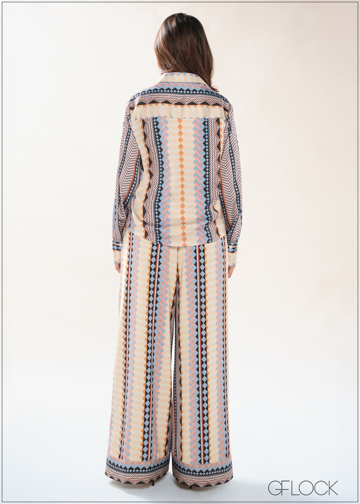 Wide Leg Printed Pant - 090426