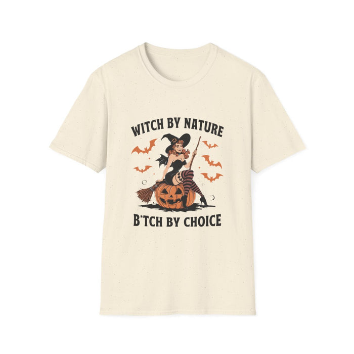 Witch By Nature B*tch By Choice Funny Halloween T-Shirt - funny t-shirt by Cheeky Business
