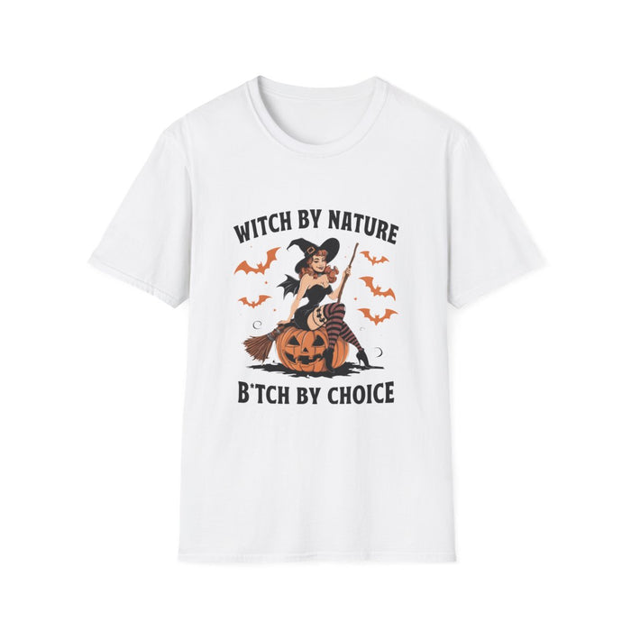 Witch By Nature B*tch By Choice Funny Halloween T-Shirt - funny t-shirt by Cheeky Business