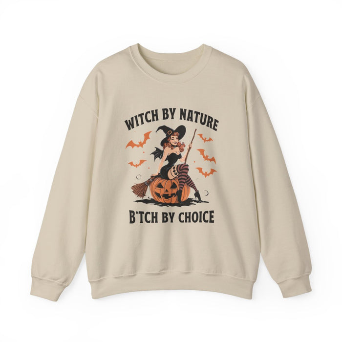 Witch By Nature Halloween Sweatshirt - funny sweatshirt by Cheeky Business
