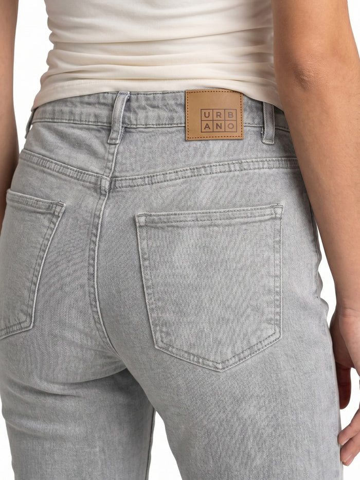 Women's Ice Grey Mid Rise Bootcut Washed Jeans Stretchable
