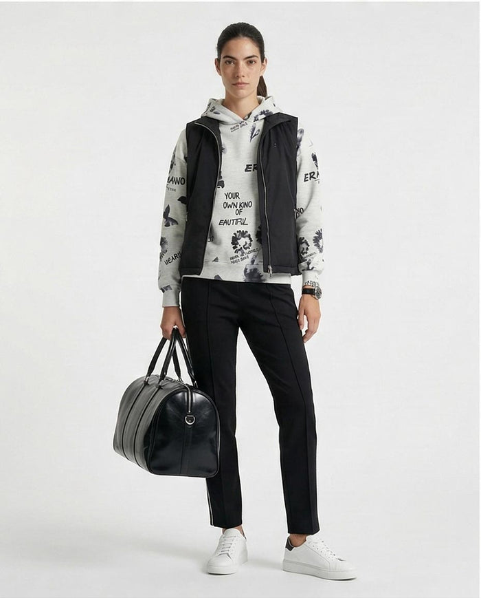 Women's Monochrome Graphic Print Oversized Hoodie - O200012