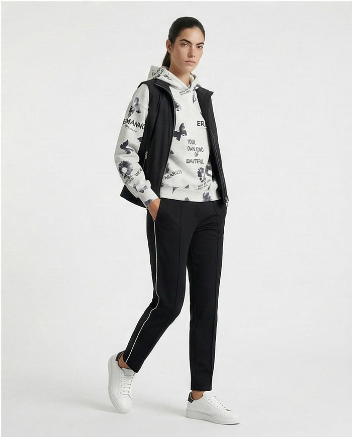 Women's Monochrome Graphic Print Oversized Hoodie - O200012