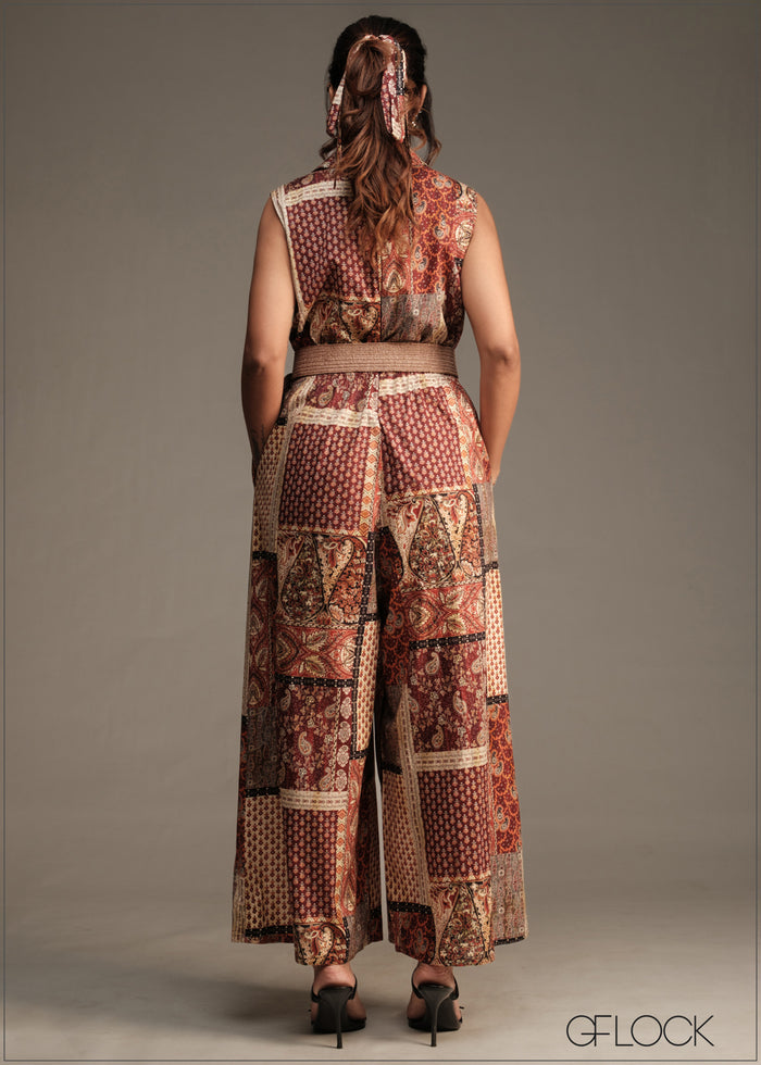 Printed Jumpsuit - women’s jumpsuit alternate view - GFLOCK Sri Lanka