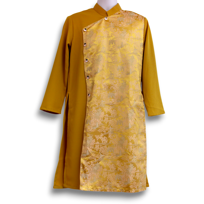 Yellow Men's Temple Decor Ao Dai